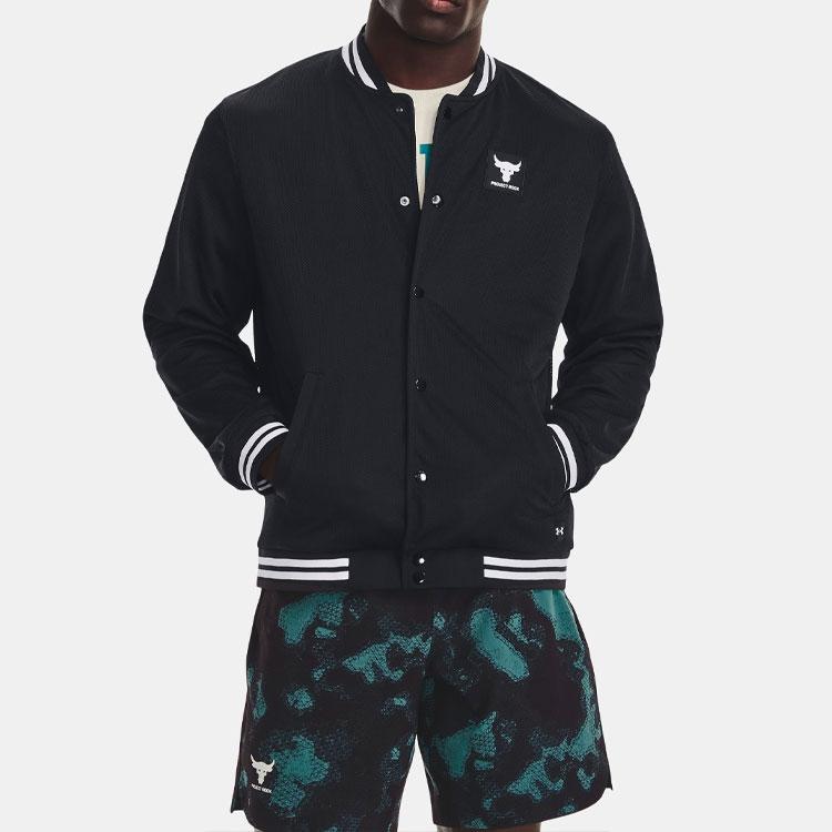 Under Armour Solid Color Single-Breasted Long Sleeve Jacket Men Jackets Black 1377437-001