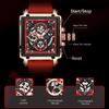 Men's Sports Chronograph Wrist Watch For Men Army Silicone Strap Square Quartz Stop Watch