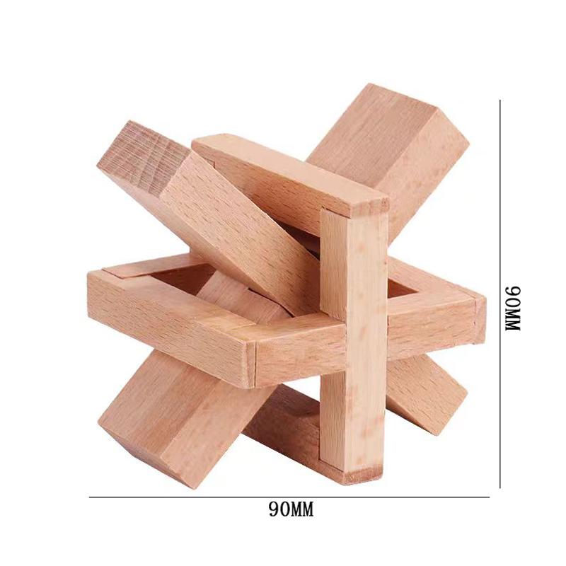 Luban Lock Puzzle Unlock Interlock Game IQ Test Wooden Brain Teasers For Adults Kids Logic Smart Mind Challenge Educational Toys