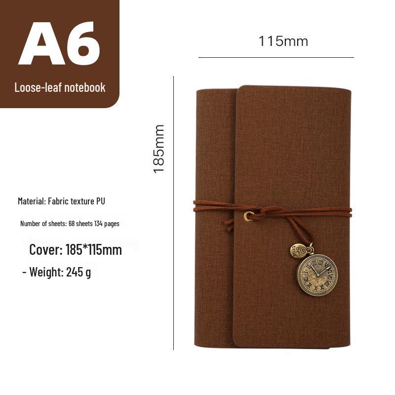 In-stock Retro Custom-Bound Three-Fold A6 Student Notebook with Logo Customization