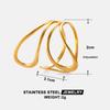 Gold Line Irregular Water Drop Stainless Steel Ring - Simple, Luxurious Design