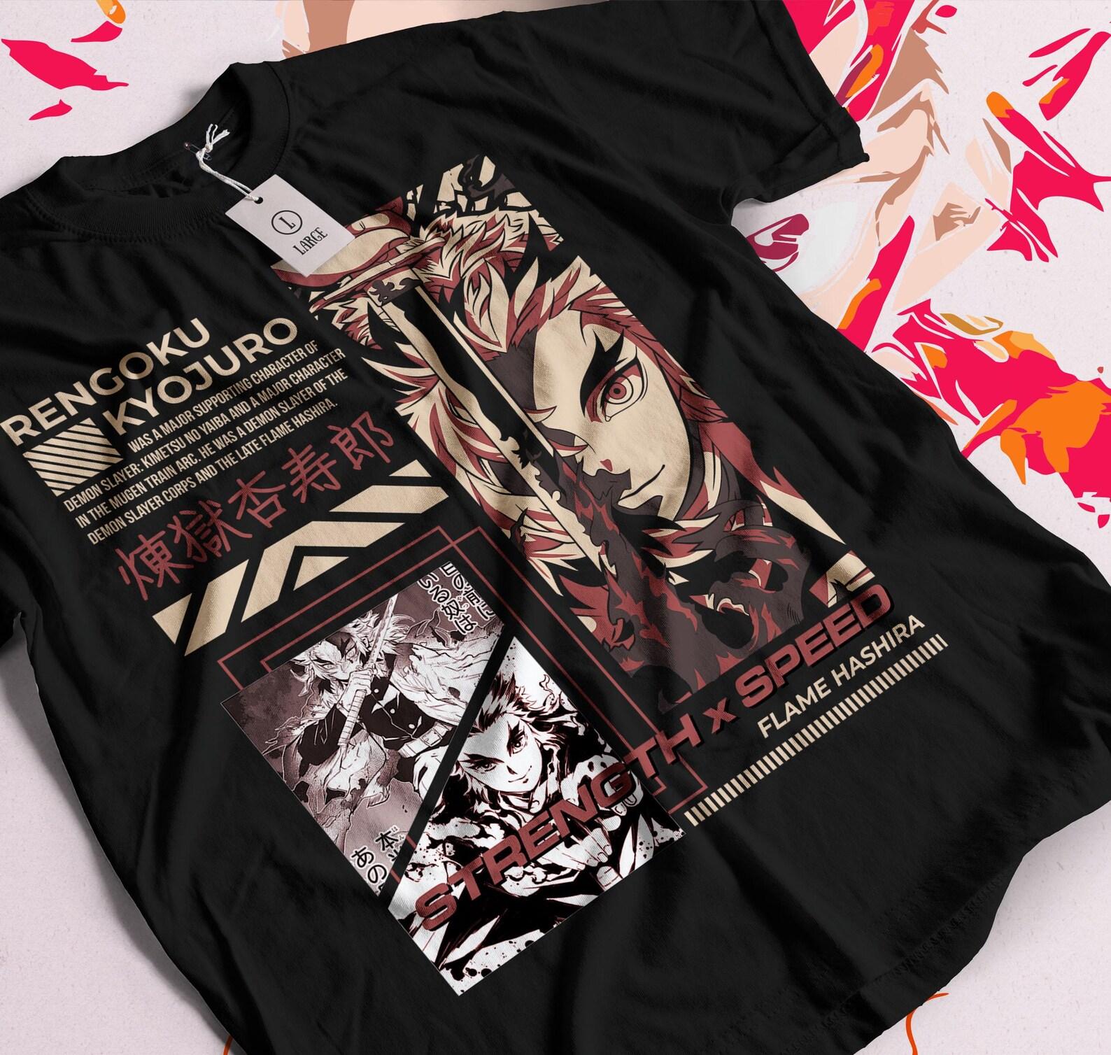 Anime Graphic Tee, Japanese Demon Manga Shirt, Streetwear Apparel XL