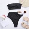 Bikini Sexy Ribbed High Waist Bralette Bikini Female Swimsuit Women Swimwear Two-pieces Bikini Set Bather Bathing Suit Swim