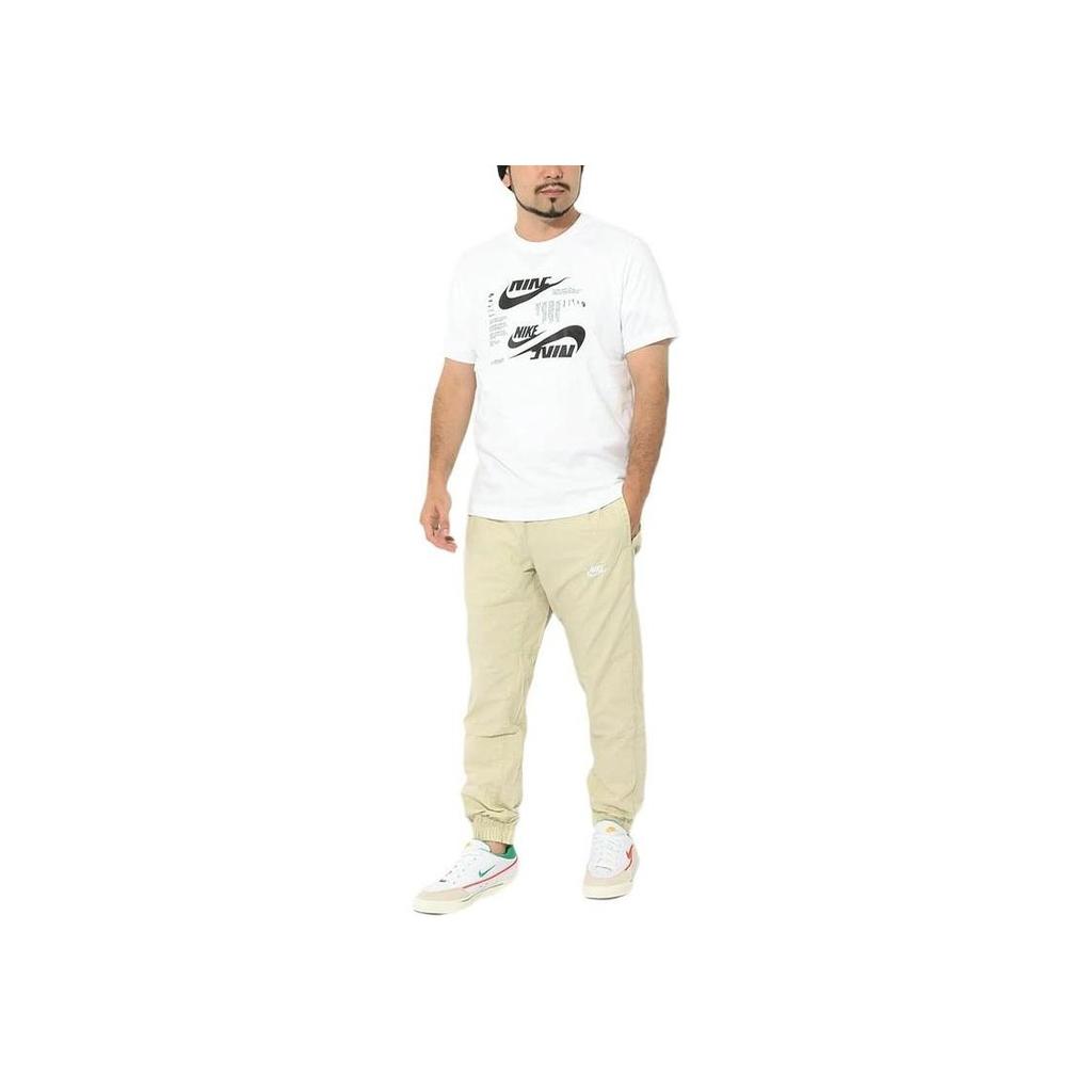 Nike Logo Print Crew Neck Short Sleeve T-Shirt Men Tops White DR7816-100