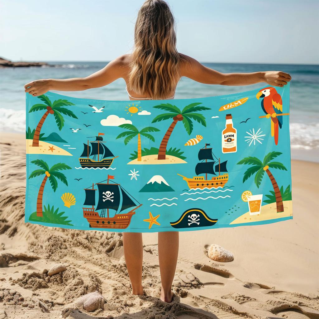 coconut Print Towel Sport Quick-Drying Super Absorbent Camping Towel Super Soft Lightweight Gym Swimming Yoga Beach Towel