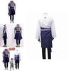 Naruto Uchiha Sasuke Full Outfit White Cosplay Costume With Zipper For Role Play Gift