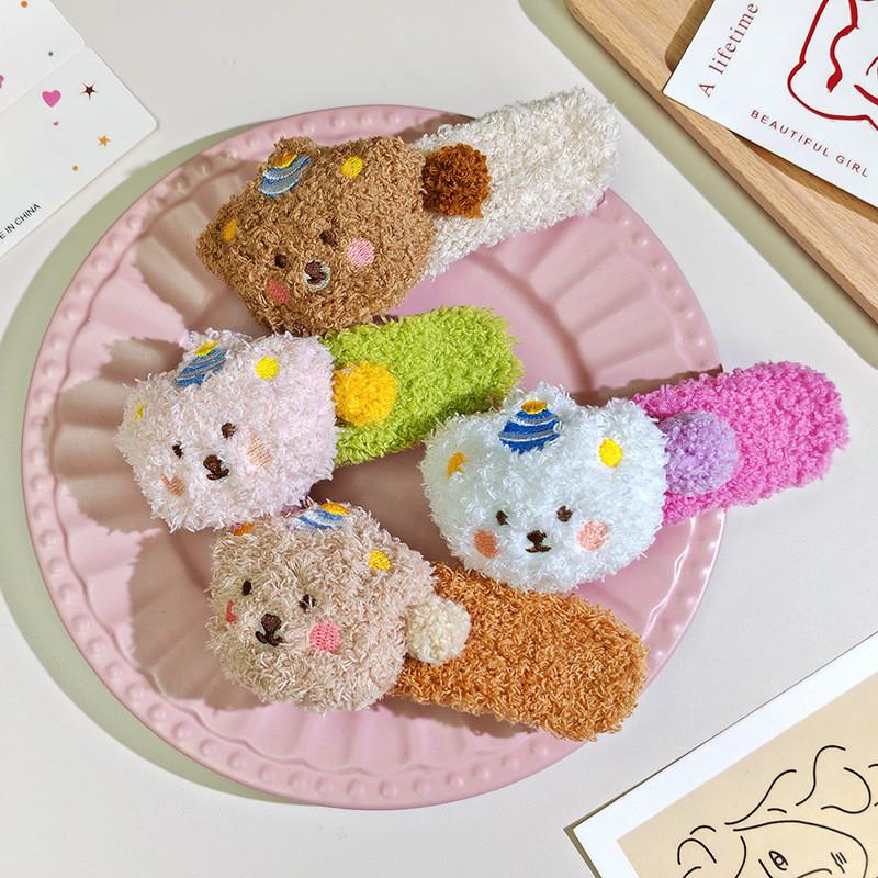 Plush Bear Hair Clip Women Cute Large BB Clip Sweet Simple Hair Accessories