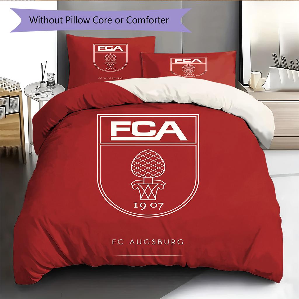 FC Augsburg2 Pattern Bedding Quilt Set  Home Decoration  Gift (1 * Duvet Cover + 2 * Pillowcase  Without Core)