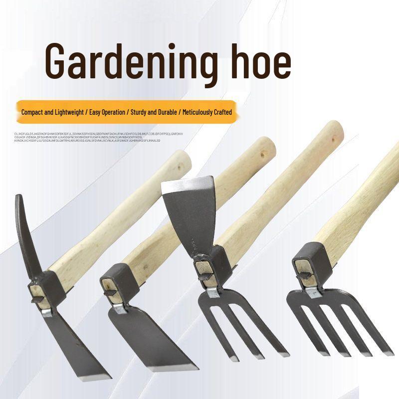 Wooden Handle Garden Hoe for Weeding, Digging, and Planting Vegetables & Flowers