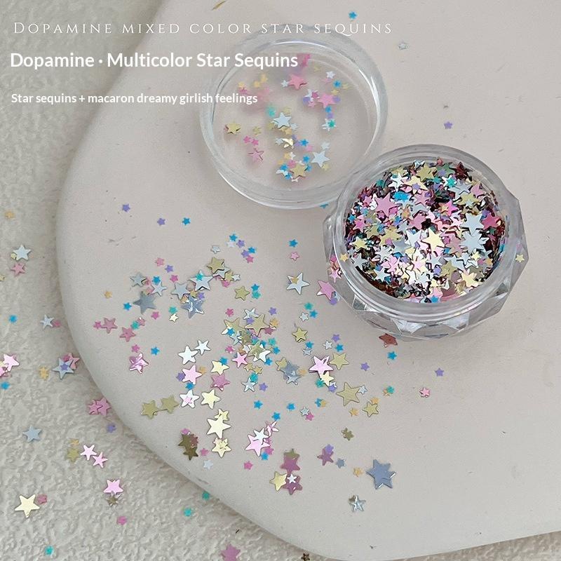 Star Sequin Mixed Five Pointed Star Colorful Laser Nail Glitter Diy Nail Charm Manicure Decoration Accessories