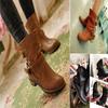 Elegante und schicke Damen Schnallen Mode Warme Kurze Lederstiefel Pu-Leder Schuhe