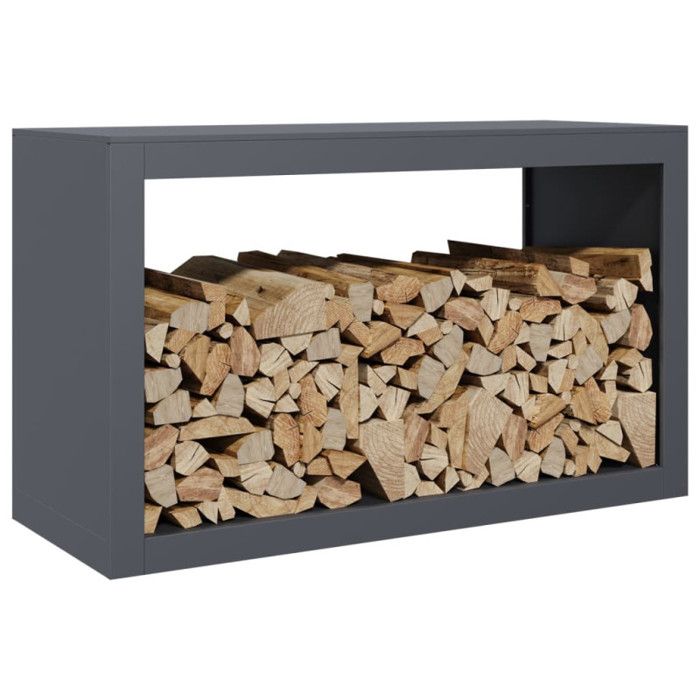 VidaXL Portant de bois de chauffage anthracite 100x40x60 cm acier, magasin de bûches, porte-bûches de cheminée, support de 850984