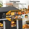 Friteuse à air chaud - NETTLIFE - 2 compartiments 10 L (5+5 L) - SYNC &amp; DUAL double zone - Écran tactile - 2200 W