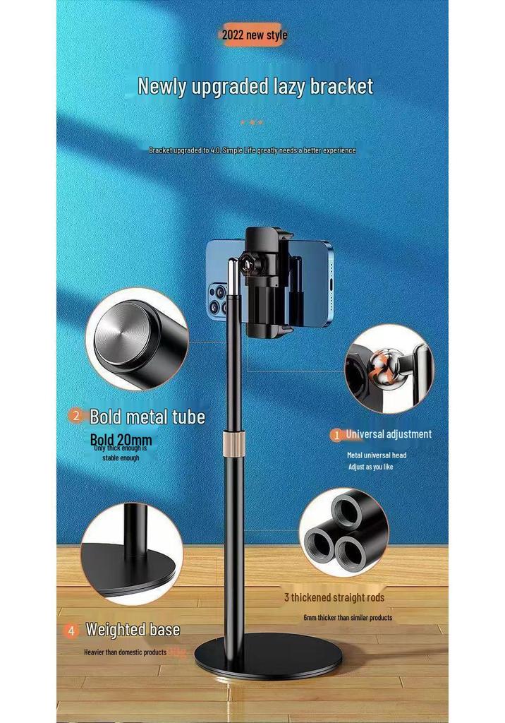 Height-Adjustable Metal Stand for iPad/Tablet - Portable & Retractable