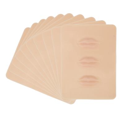 10pcs 3D Lip Tattoo Practice Skin Soft Silicone Makeup Microblading Practice Skin for Artist Novice
