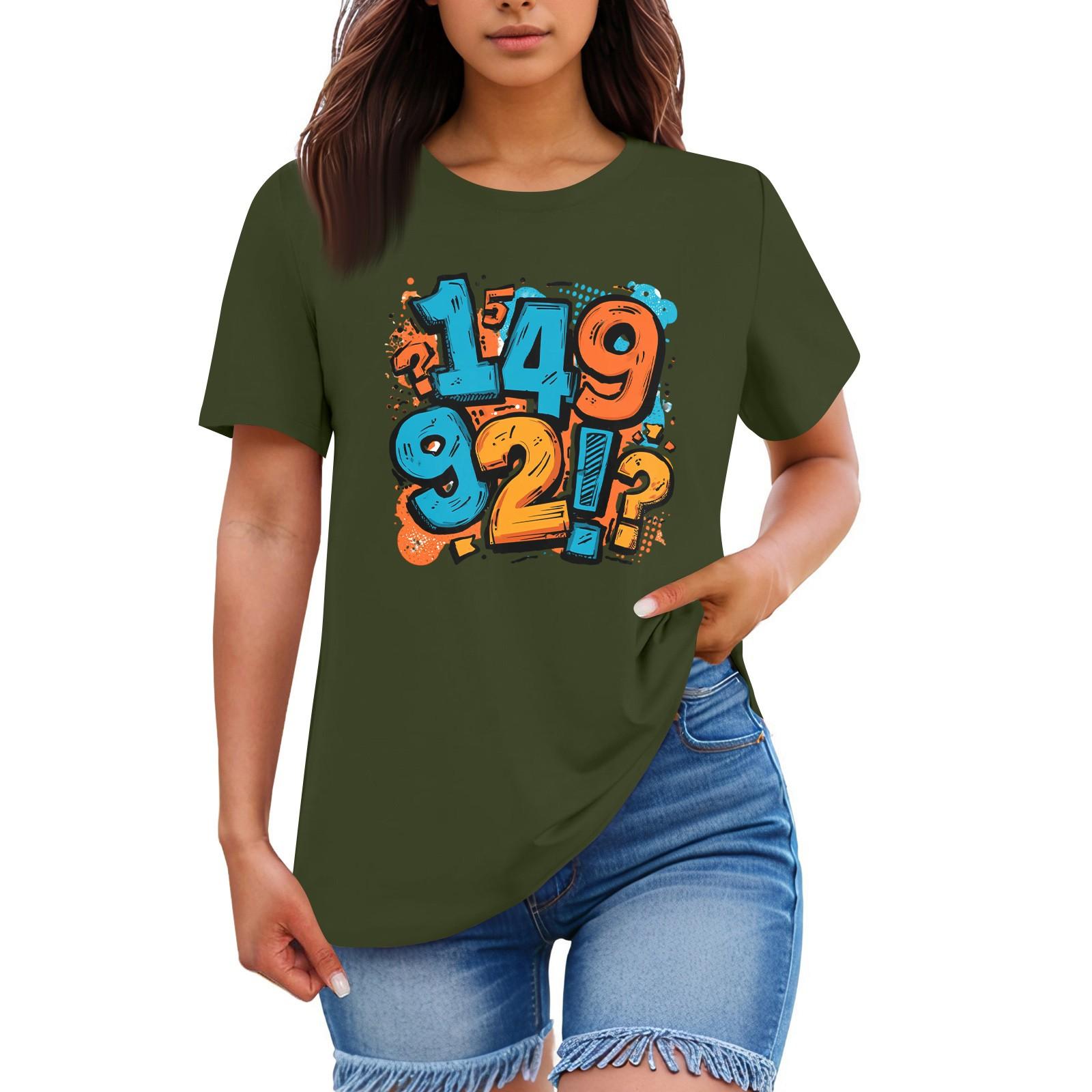 

Женская свободная удобная повседневная модная футболка с принтом персонажа, круглым вырезом и короткими рукавами S