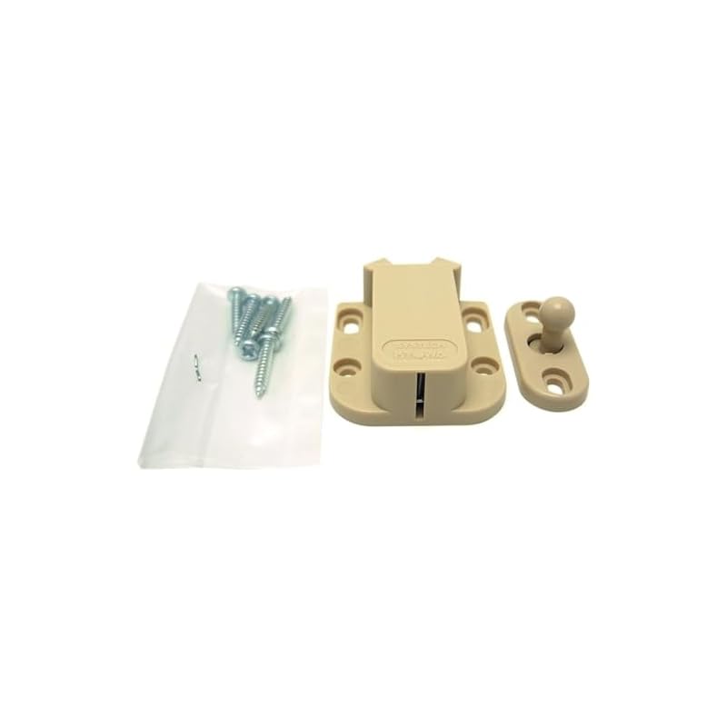 Waki Sangyo SK Latch Earthquake-Resistant Latch for Shelves and Doors, One-Push Type, for Hinged Doors, Ivory
