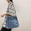 Geantă portabilă din blugi Geantă de umăr pentru femei Geanta de mână pentru student