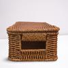 Handwoven Imitation Rattan Wine Basket with Lid Rustic Farmhouse Storage Box for Home Hotel Kitchen Bar Decor Wine Gift Basket