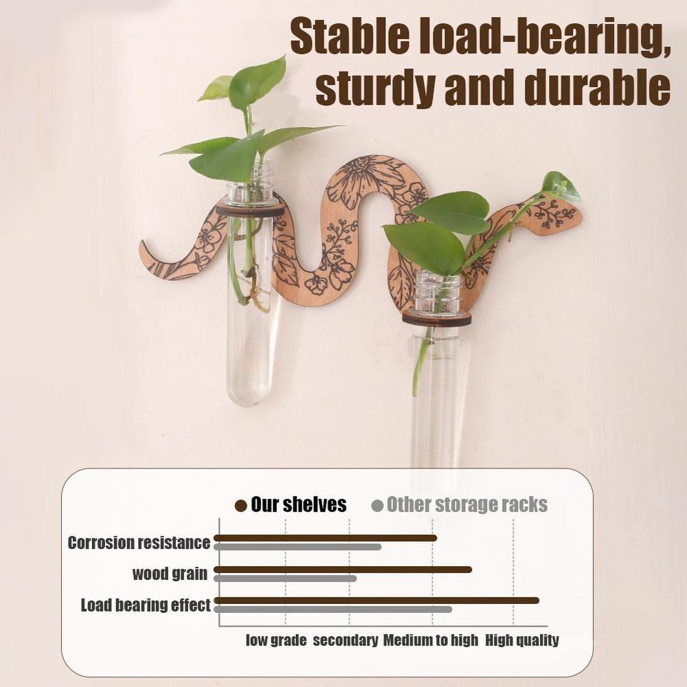 Uniqe Snake Wall Planters With Pipes Wall Hanging Holder Simple Wooden Plant Pot  Balcony