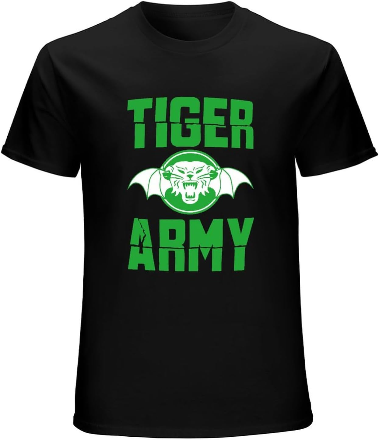 Men s Tiger Army American Band Musical Style Psychobilly Short Sleeve T-Shirt Black M чёрный