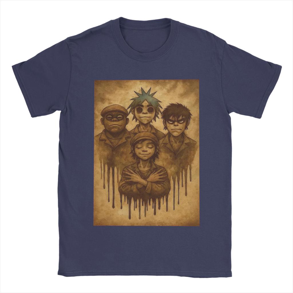 Gorillaz Band T-Shirt Unisex 100% Baumwolle Lustige T-Shirts Rundhals T-Shirt Kurzarm Kleidung Bedruckt