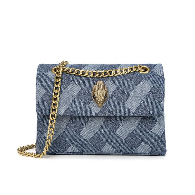 

Chic Denim Chain Shoulder Bag For Women Stylish Small Crossbody Purse Ideal For Casual Travel