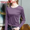 Silk Cotton T Shirt For Women With V Neck And Spliced Design For Casual Wear