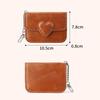 Mini Coin Purse Case Keychain Wallet Fashion PU Heart Buckle Multi-card Slots Card Holder Pouch Key Storage Bag for Women Men