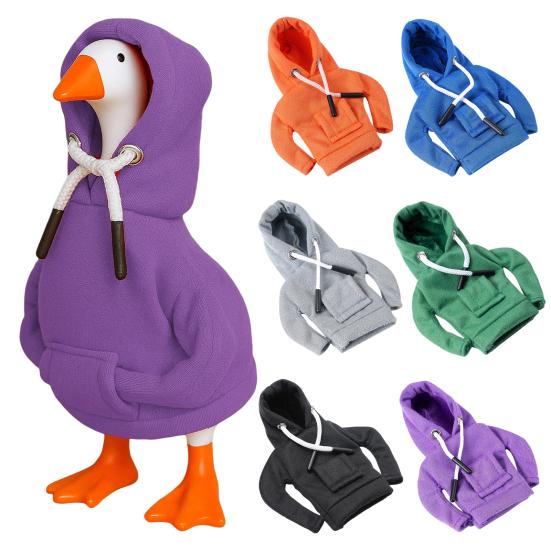 Desk Goose Hoodie Costume Adjustable Hooded Sweater for 7" Doll Mini Porch Goose Costume with Pocket Decorative Gift for Enthusiasts