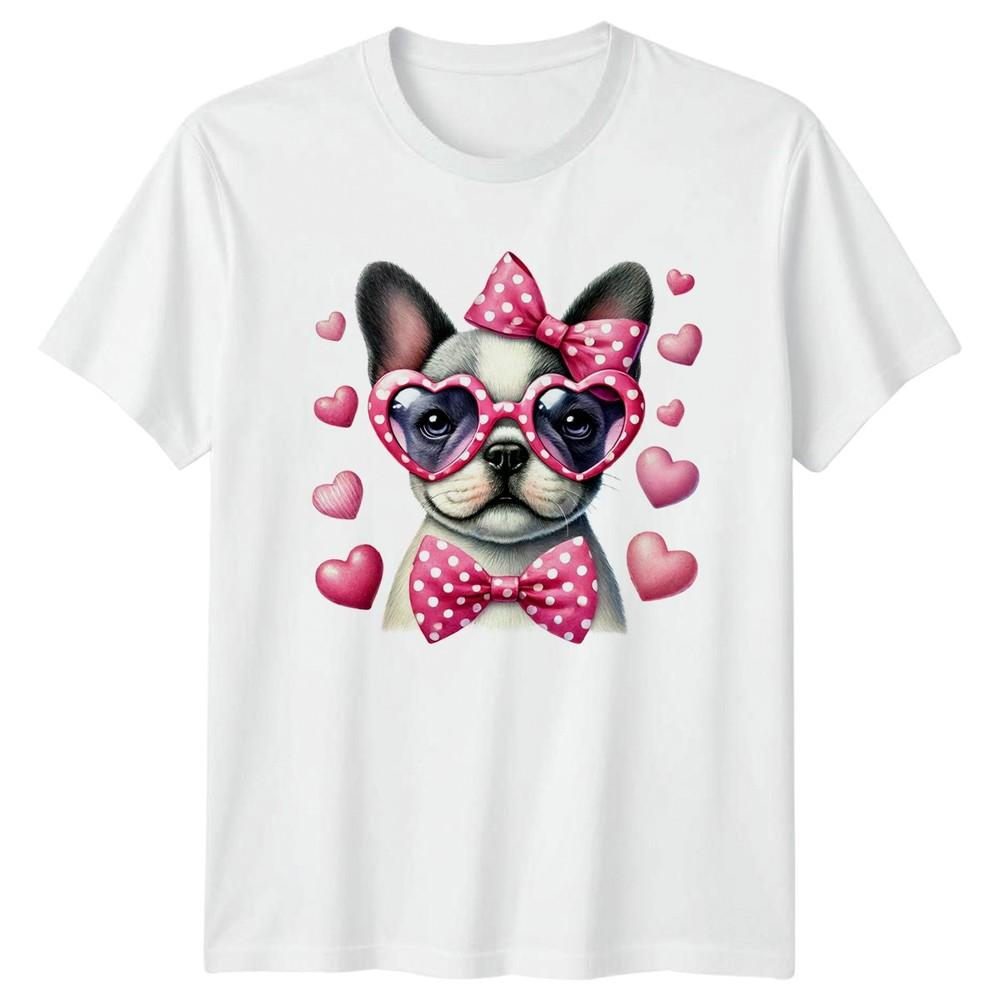 French Bulldog Puppy Wearing Pink Unisexs TShirt Frenchie Dog Lover Pets S