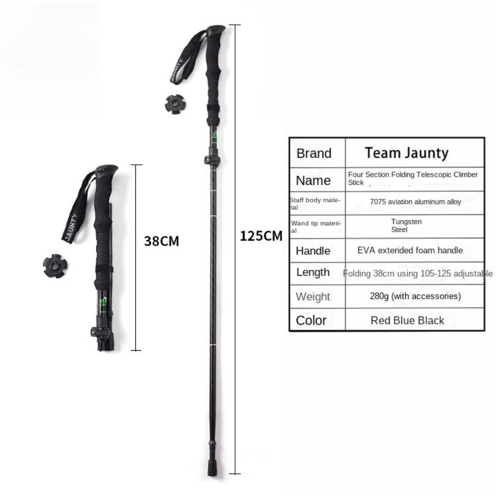 EVA Cross Country Cane Aluminum Wading Staff Expandable Walking Sticks  Climbing