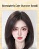 Women's Fluffy White Hair Topper - Natural, High Volume, Traceless Real Hair Bangs Patch for Full-Looking Hair.