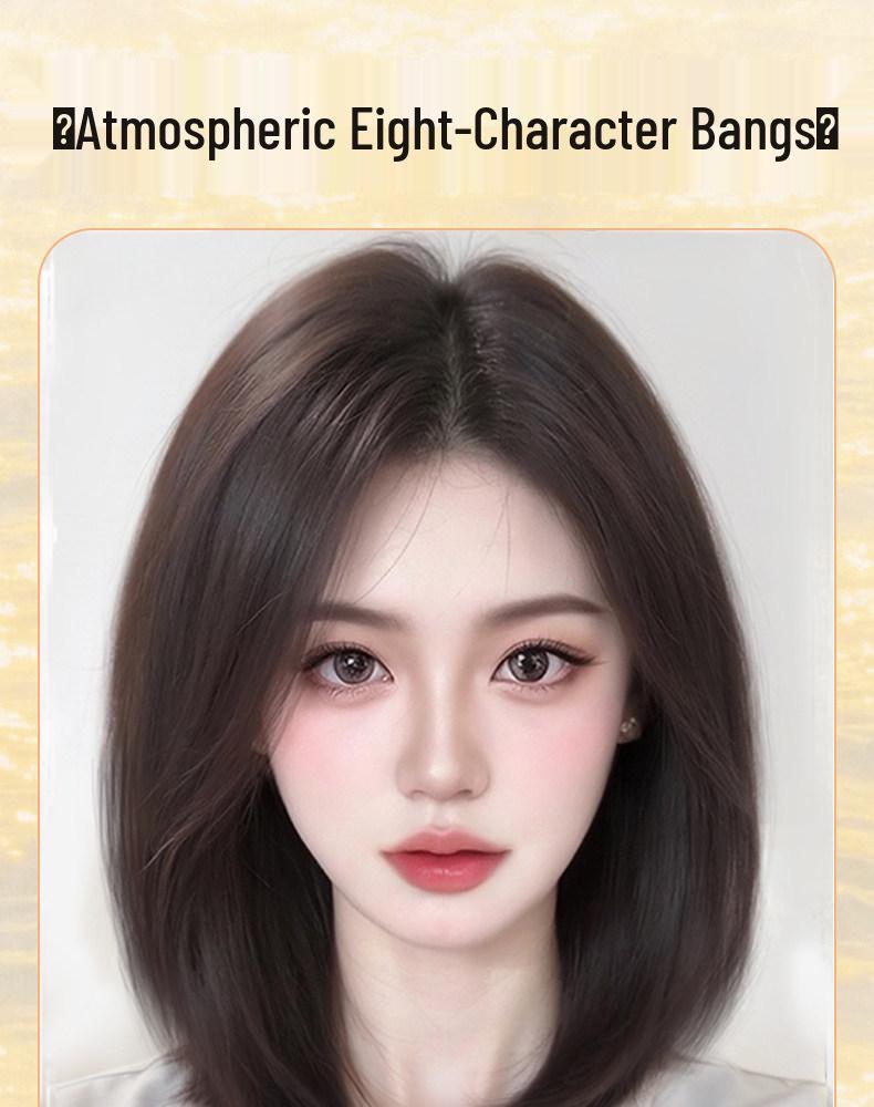 Women's Fluffy White Hair Topper - Natural, High Volume, Traceless Real Hair Bangs Patch for Full-Looking Hair.