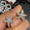 New Arrival Starfish Earrings Metal Women  Silver Needle Stud Earrings Exquisite Fashion Simple Cute Female