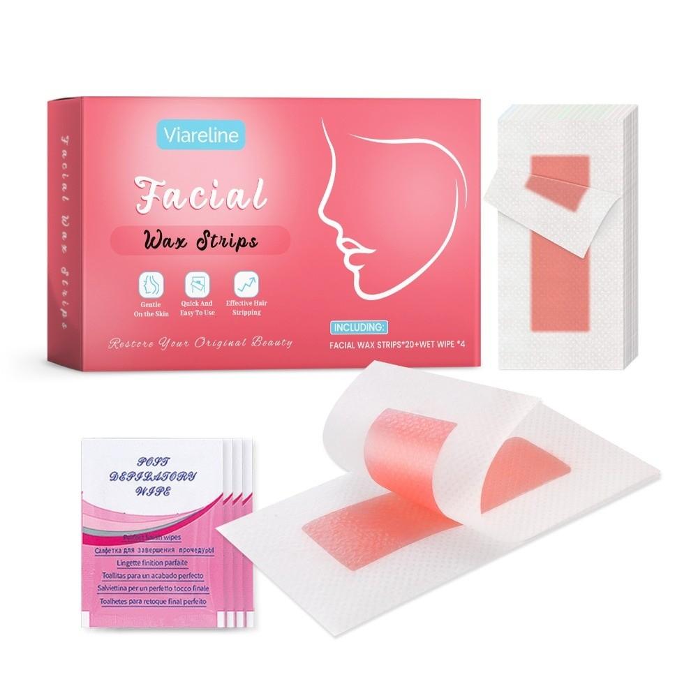 

20 PCS Calming Oil Wipes Waxing Kit Natural Formula Hair Removal Strips Sensitive Skin 20PCS