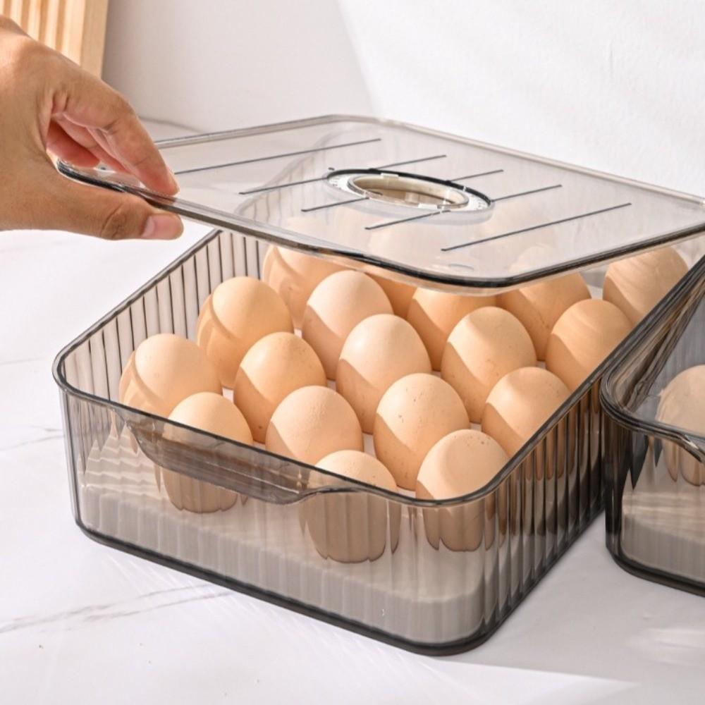 Food-Grade Refrigerator Storage Box Transparent Stackable Food Storage Containers Timing Fresh Plastic Kitchen Organizer Camping