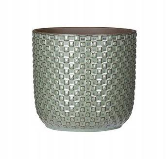Ceramic flowerpot with round cover, pattern 12.5x13.5