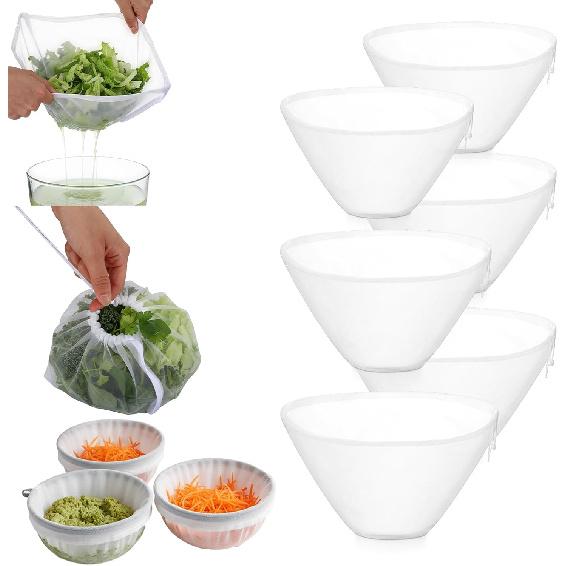 6 Pcs Cheese Cloth Bags for Straining Nut Milk Bag Bowl-Shaped Reble Nylon Cheese Cloth Filter Bag Fine Mesh Multi-Purpose Food Filter Bags for Nut