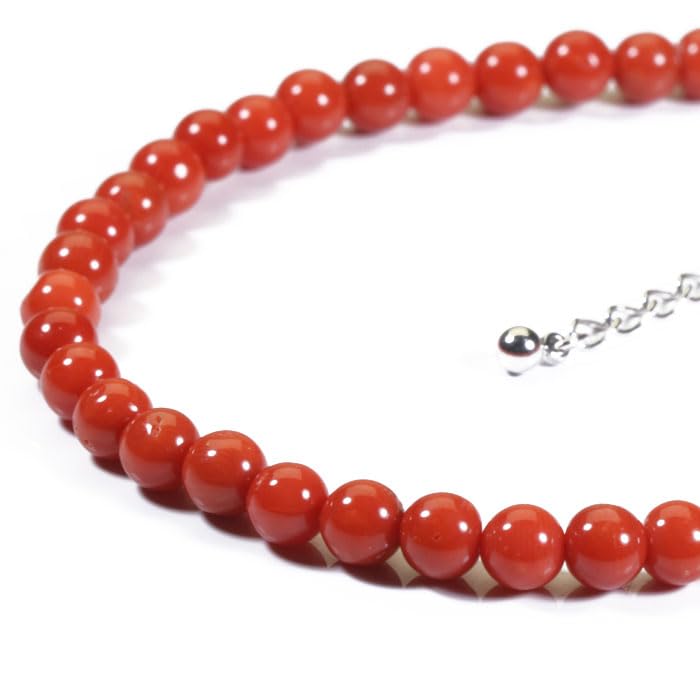 Mediterranean Red Coral Bracelet, Silver, Undyed.