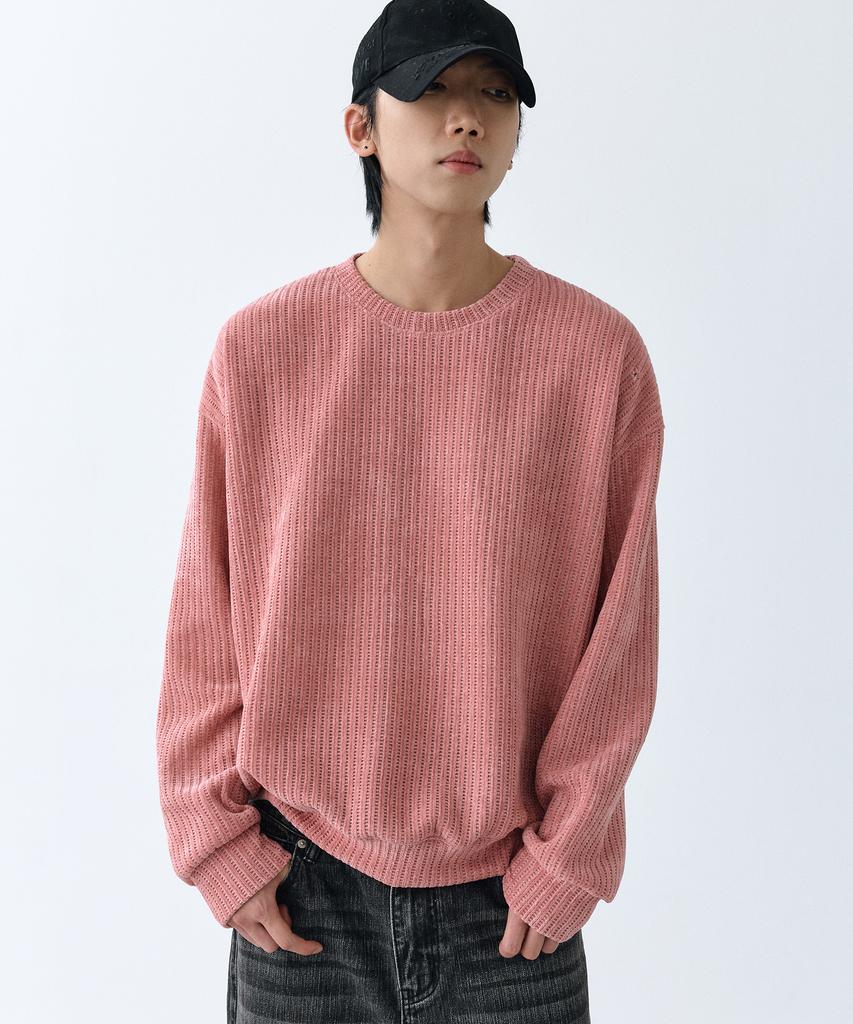 LXT Soft Velour Corduroy Sweatshirt [Pink]