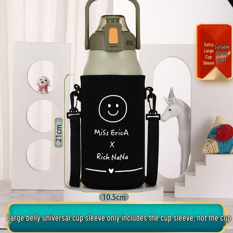 Creative Large Capacity Insulated Cup Sleeve with Wide Crossbody Strap for Kids