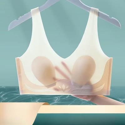 Summer, Thin, Seamless Underwear, Women's, Vest Style, Underwire, Bra, Summer, Ice Silk Cool Feeling, Breathable Bra