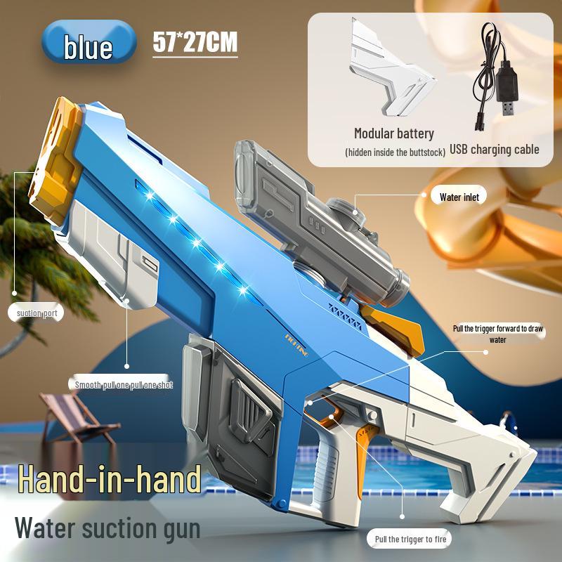 Electric Handheld Water Gun Toy with One-Key Absorption, Large Capacity & Long-Range, Perfect for Boys' Water Fights