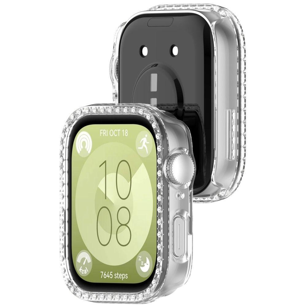 New PC Diamond Protective Case Anti-Scratch Smart Watch Diamond Bumper Shell Accessories Screen Protector for Huawei Watch Fit 3