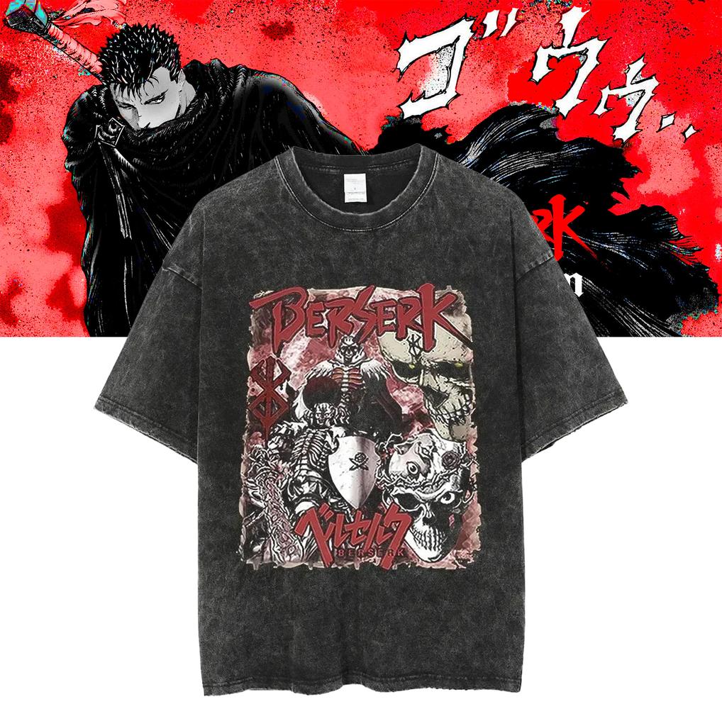 Men Harajuku Black Washed T-Shirt Hip Hop Streetwear Japan Anime Graphic Cotton Casual Oversized Summer Short Sleeve Tops T Shirt