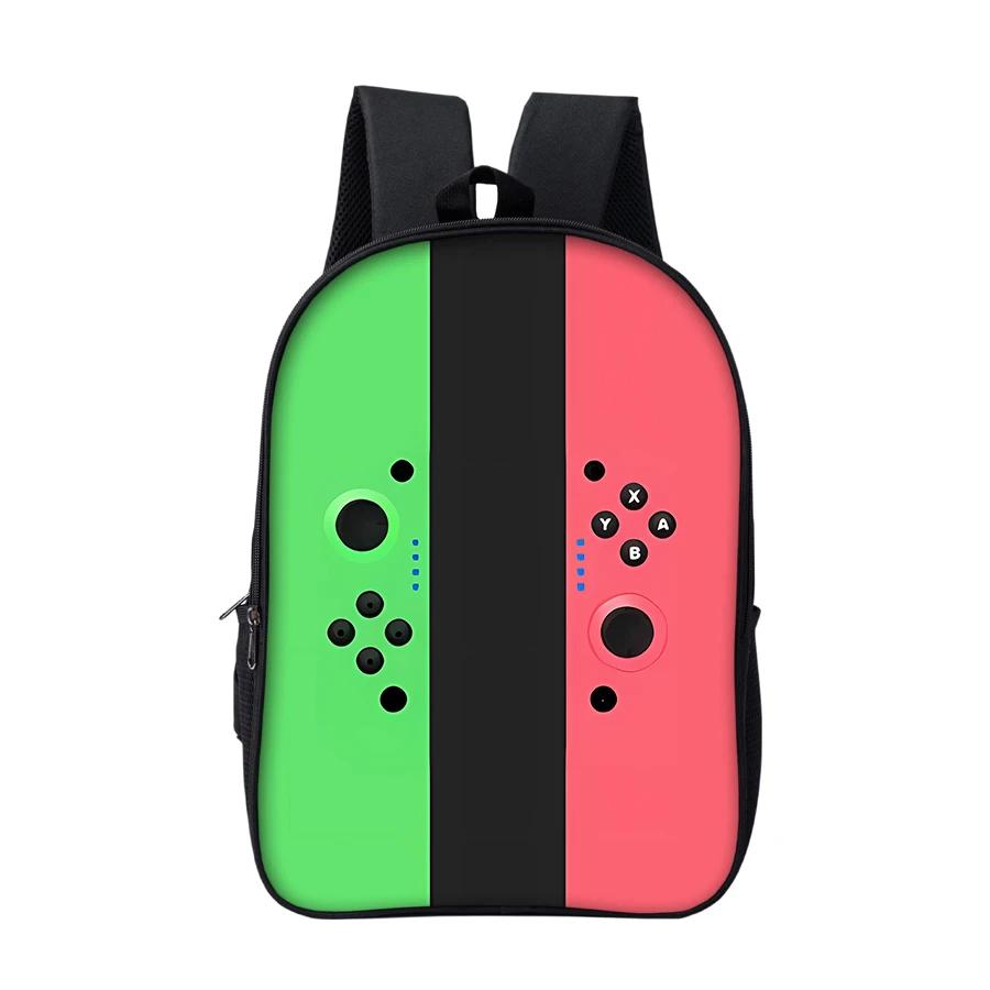 16,5-inch Gaming Console Rugzak met Koptelefoonaansluiting voor Jongens/Meisjes Beste Cadeaus 2D Platte Cartoon Schooltas voor Kinderen Boekentas