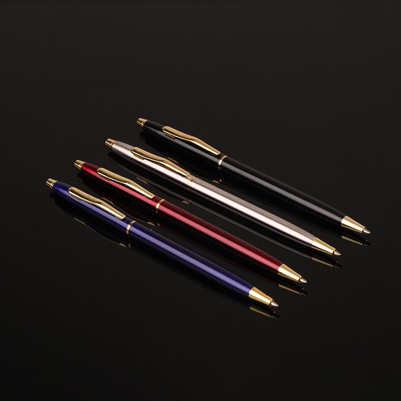 50Pcs/Lot Free Custom Logo Name High Quality New Advertising Pen Metal Ballpoint Pen Wholesale Hotel Gift Pen Office Supplies