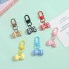 Colorful Striped Bow Keyring Pendant for Bags