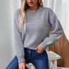 Vintage Loose Long Sleeve Cardigan Sweater Solid Color Knitwear O Neck Top for Autumn Winter